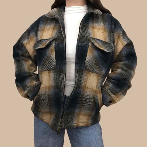 Pendleton Other - Pendleton wool plaid flannel style heavy weight zip up jacket